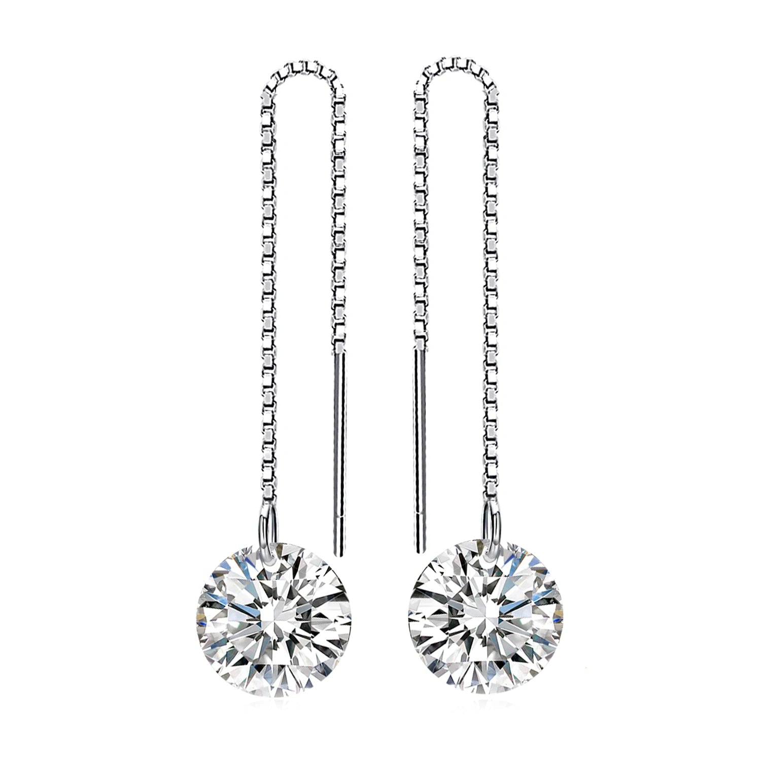 Simulated Diamond 925 Sterling Silver Long Earrings Charm Jewelry JOS0349 - Touchy Style