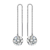 Simulated Diamond 925 Sterling Silver Long Earrings Charm Jewelry JOS0349 - Touchy Style