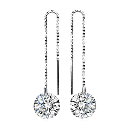 Simulated Diamond 925 Sterling Silver Long Earrings Charm Jewelry JOS0349 - Touchy Style