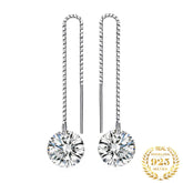 Simulated Diamond 925 Sterling Silver Long Earrings Charm Jewelry JOS0349 - Touchy Style