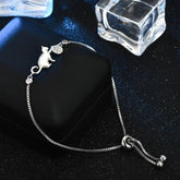 SL0062 Bracelet Charm Jewelry - Crystal Cat And Ball Pattern - Touchy Style