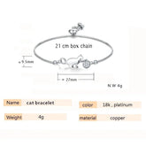 SL0062 Bracelet Charm Jewelry - Crystal Cat And Ball Pattern - Touchy Style