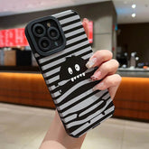 Sleek Black Monster: Cute Phone Case with Lens Soft Cover for iPhone 15, 14, 13, 12, 11 Pro, XS Max, X, XR, 6, S, 7, 8 Plus, and SE - Touchy Style