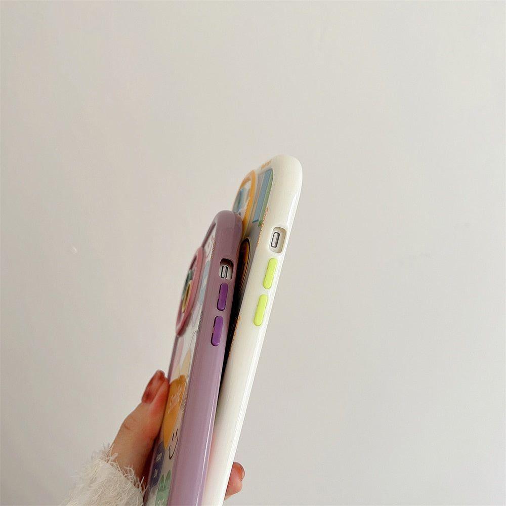 Smile Heart Letters Bumper Clear Cute Phone Cases For iPhone 14 13 12 11 Pro Max - Touchy Style