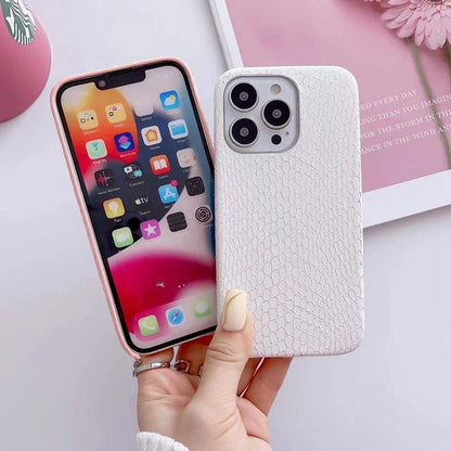 Snake Texture Leather Cute Phone Case for iPhone 7, 8 Plus, X, XS Max, XR, 11, 12, 13, 14, 15 Pro Max - Touchy Style .