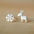 Snowflake Elk 925 Sterling Silver Mini Cute Earrings Charm Jewelry LOS23 - Touchy Style