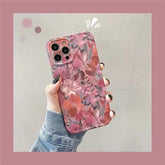 Soft Flowers and Leaves Oil Painting Cute Phone Cases for iPhone 12 Pro Max, 13, 11, 14, and 14 Pro - Touchy Style .