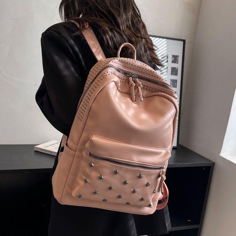 Soft Leather School Bags - Teenager Cool Backpack WV100 - Touchy Style