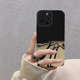 Sophisticated Abstract Illustration: Soft Leather Cute Phone Cases for iPhone 14, 11, 12, 13 Pro, XS Max, Mini, 6, 7, 8 Plus, X, and XR - Touchy Style .