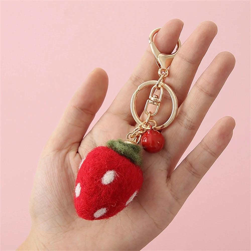 SP010 Unique Keychains - Plush Doll Strawberry, Rabbit, Teddy Pattern - Touchy Style