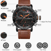 Sports Leather Waterproof Quartz - Simple Watch RX426 - Touchy Style .