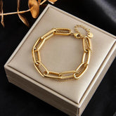 Stainless Steel Bracelets Charm Jewelry XYS1113 Cool Golden Chain - Touchy Style .