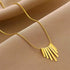 Stainless Steel Necklaces Charm Jewelry NCJSO49 Unique Geometric Stripe - Touchy Style