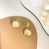 Star Moon Shape Earrings Charm Jewelry XYS0238 Round Opal Design - Touchy Style .