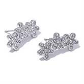 Stud Earrings Charm Jewelry - Cubic Flower - Stainless Steel - TSJ57 - Touchy Style