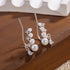 Stud Earrings Charm Jewelry - Linked Pearl, Clear CZ Elegant - TSJ80 - Touchy Style