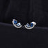 Stud Earrings Charm Jewelry - Natural Blue Topaz in 925 Sterling Silver - TSJ67 - Touchy Style