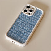 Stylish Lattice Fabric Cute Phone Cases for iPhone 14, 13, 12, 11 Pro Max and 14 Plus - Touchy Style