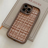 Stylish Lattice Fabric Cute Phone Cases for iPhone 14, 13, 12, 11 Pro Max and 14 Plus - Touchy Style