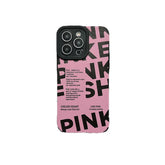 Stylish Pink Letter Pattern Cute Phone Case For iPhone 15, 14, 13, 12 Pro, 11, XS Max, 7, 8 Plus, X, XR, SE - Touchy Style