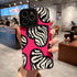 Stylish Pink White Heart Zebra Pattern Cute Phone Cases For iPhone 14, 13, 12 Pro, 11, XS Max, 7, 8 Plus, X, XR, SE - Touchy Style