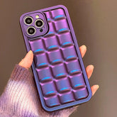 Stylish Purple 3D Square Cube Plating Cute Phone Cases for iPhone 14, 13, 12, 11 Pro Max, XS, X, XR and 14 Plus - Touchy Style