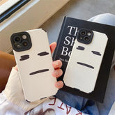 Stylish White Cute Phone Case for iPhone 14, 13, 12, 11 Pro Max, Mini, 6, 7, 8 Plus, X, XS, XR: Simple Expression - Touchy Style .