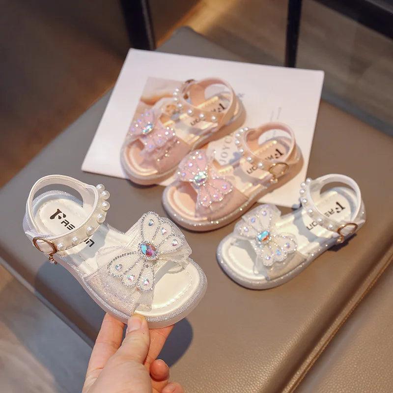 Sweet Bow Sequins Sandals for Girls: G05071 Bling Children&