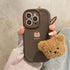 Sweet Cute Phone Cases with Bear Pendant for iPhone 11, 12, 13, 14, 15 Pro Max - Touchy Style