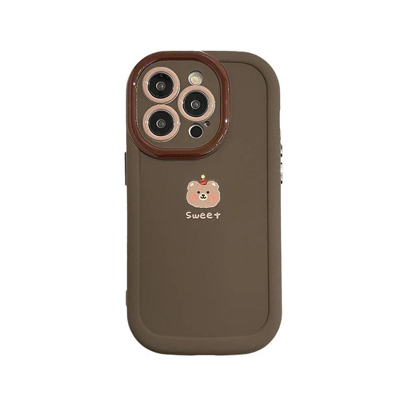 Sweet Cute Phone Cases with Bear Pendant for iPhone 11, 12, 13, 14, 15 Pro Max - Touchy Style