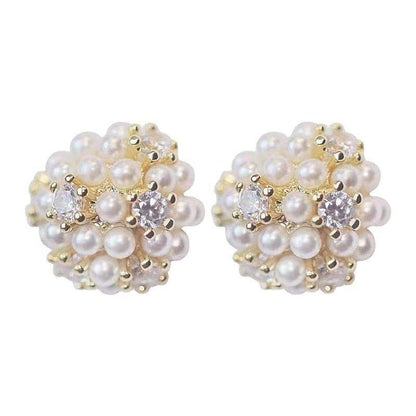 Sweet Fine Pearl Stud Earrings Charm Jewelry EM339 - Touchy Style