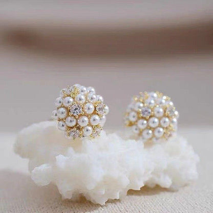 Sweet Fine Pearl Stud Earrings Charm Jewelry EM339 - Touchy Style