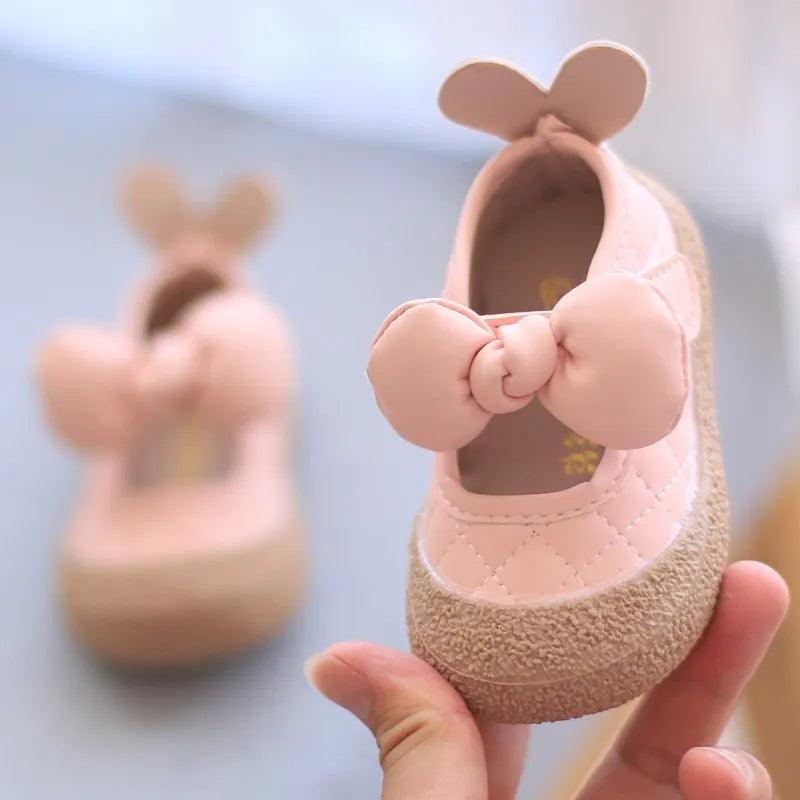 TF404 Toddler Girl Casual Shoes with Rabbit Ears: Soft Bottom, Flat - Touchy Style