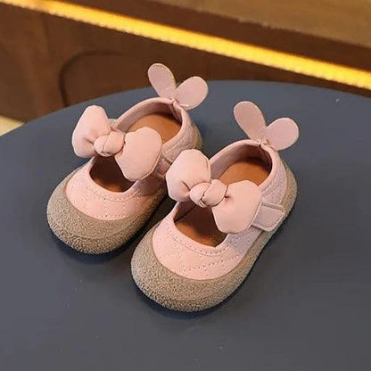 TF404 Toddler Girl Casual Shoes with Rabbit Ears: Soft Bottom, Flat - Touchy Style