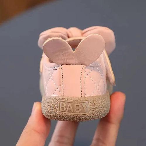 TF404 Toddler Girl Casual Shoes with Rabbit Ears: Soft Bottom, Flat - Touchy Style