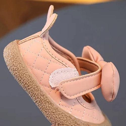 TF404 Toddler Girl Casual Shoes with Rabbit Ears: Soft Bottom, Flat - Touchy Style