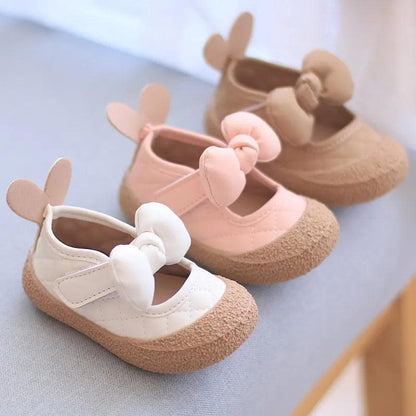 TF404 Toddler Girl Casual Shoes with Rabbit Ears: Soft Bottom, Flat - Touchy Style