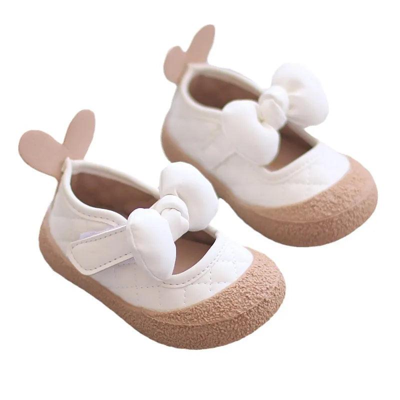 TF404 Toddler Girl Casual Shoes with Rabbit Ears: Soft Bottom, Flat - Touchy Style