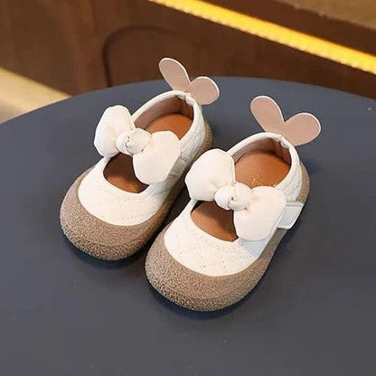 TF404 Toddler Girl Casual Shoes with Rabbit Ears: Soft Bottom, Flat - Touchy Style