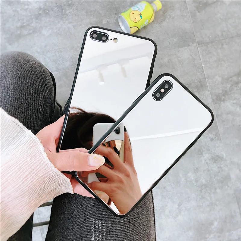 TPU Makeup Mirror Cute Phone Case For iPhone 15, 14, 13, 11, 12 Pro, XS Max, XR, X, 8, 7, 6, 6S Plus - Touchy Style