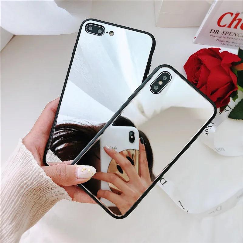 TPU Makeup Mirror Cute Phone Case For iPhone 15, 14, 13, 11, 12 Pro, XS Max, XR, X, 8, 7, 6, 6S Plus - Touchy Style