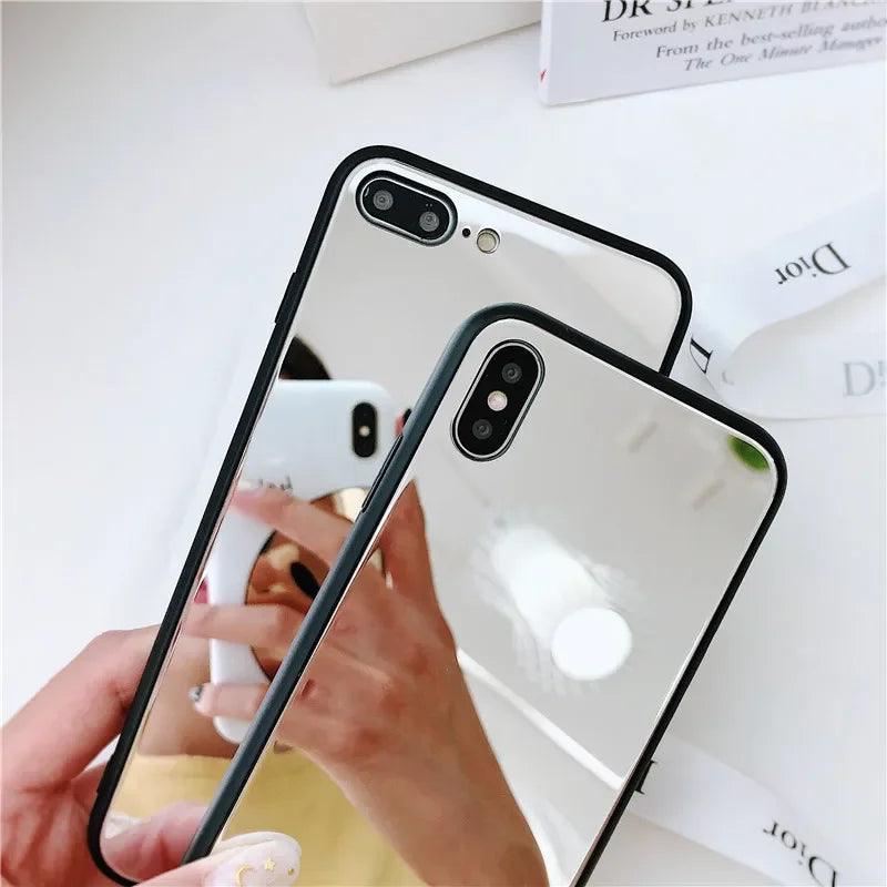 TPU Makeup Mirror Cute Phone Case For iPhone 15, 14, 13, 11, 12 Pro, XS Max, XR, X, 8, 7, 6, 6S Plus - Touchy Style