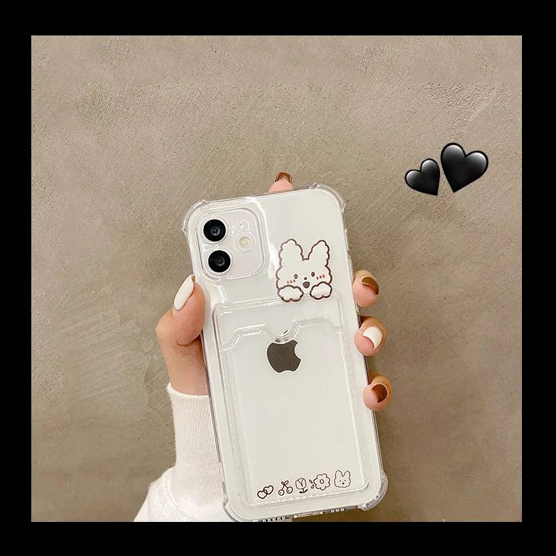 Frame Mint Green Transparent Cute Phone Cases For iPhone 13 11 12