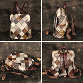 TSB112 Cool Backpacks - Leather Shoulder Bags - Patchwork Multicolor - Touchy Style