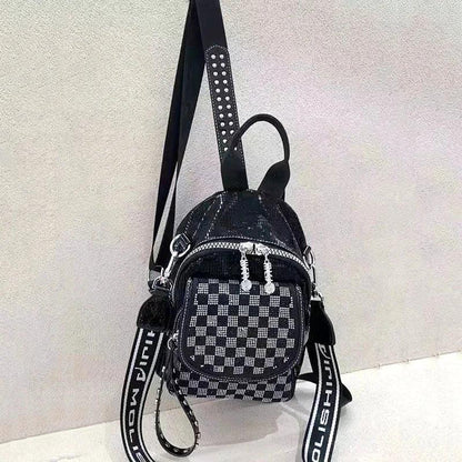 TSB118 Cool Backpacks - Leather Small Bags - Checkerboard Pattern - Touchy Style