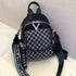 TSB118 Cool Backpacks - Leather Small Bags - Checkerboard Pattern - Touchy Style