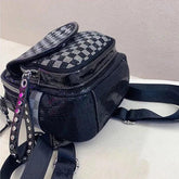 TSB118 Cool Backpacks - Leather Small Bags - Checkerboard Pattern - Touchy Style