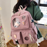 TSB18 Cool Backpack - Muti-Pocket Nylon School Bag for Teenage Girls - Touchy Style