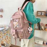 TSB18 Cool Backpack - Muti-Pocket Nylon School Bag for Teenage Girls - Touchy Style