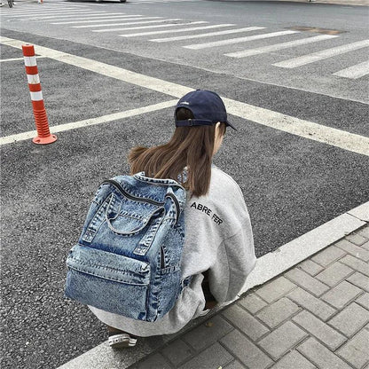 TSB21 Cool Backpacks - Denim College Bags for Teenager Girls - Touchy Style